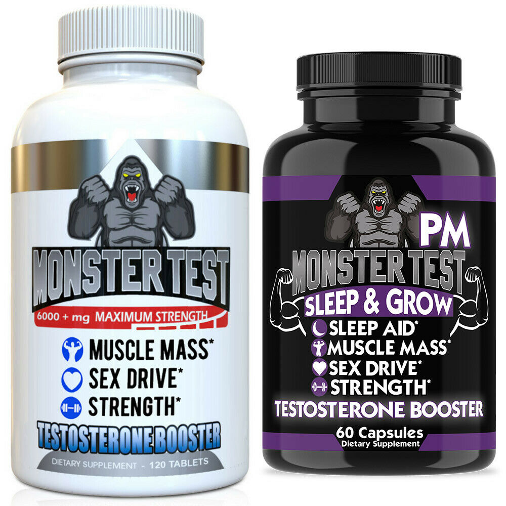 Monster Test Testosterone Booster Testosterona Supplement For Men Am And Pm 2 Pk