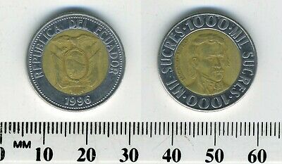 Ecuador 1996 - 1000 Sucres Bi-metallic Coin - Arms - Eugenio Espejo