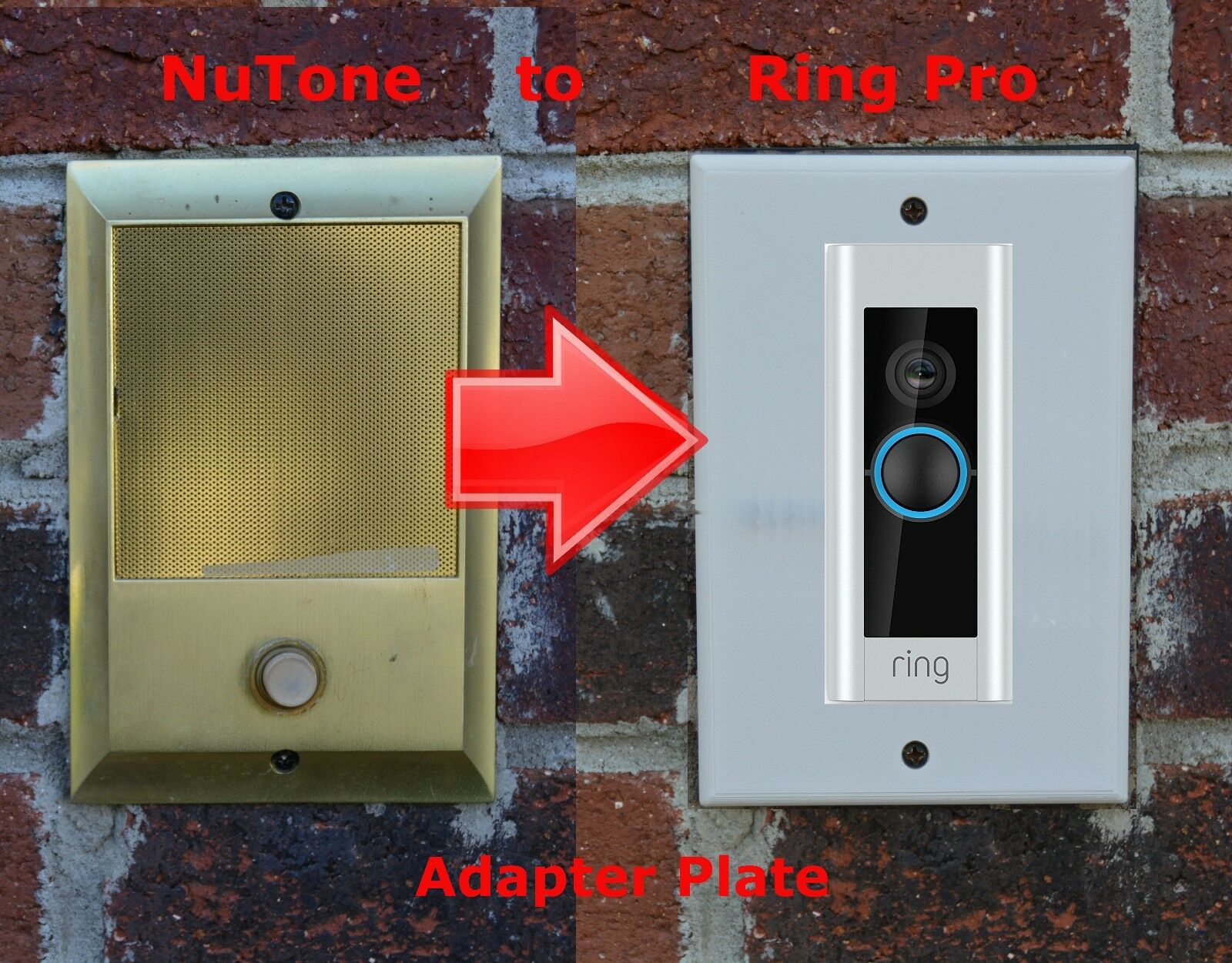 Ring Pro Doorbell Adapter Plate Nutone And M&s Intercom Systems Stainless Steel