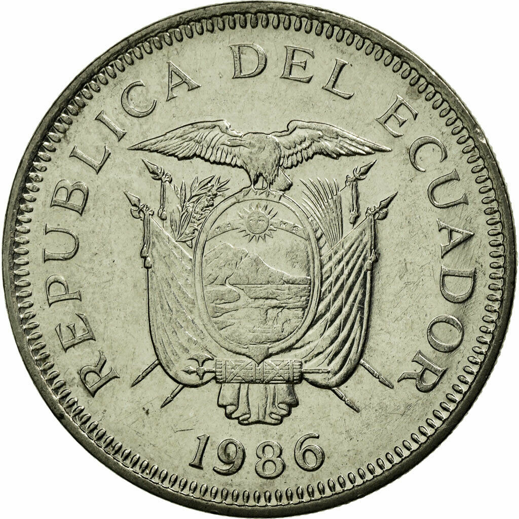 [#449368] Coin, Ecuador, Sucre, Un, 1986, EF(40-45), Nickel Clad Steel, KM:85.2